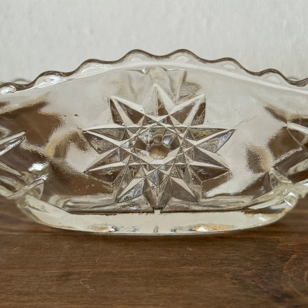 Vintage Anchor Hocking Star‎ Of David Gondola Boat Candy Dish EAPC